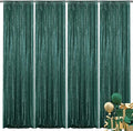 Dark Green Sequin Backdrop Curtain 4 Pieces 2FTx8FT Glitter Photography Backdrop by Unknown
