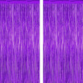 2 Pack Backdrop Curtains, 3.28 FT x 7.05 FT Purple Tinsel Backdrop, Metallic by ZATAYE