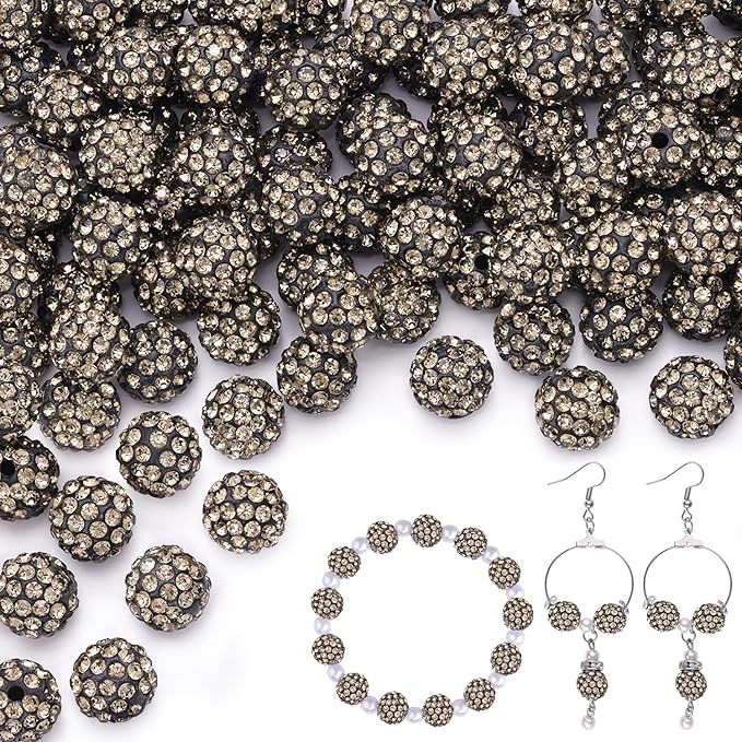 200pcs 10mm Gray Rhinestone Beads by TINKRSTUFF