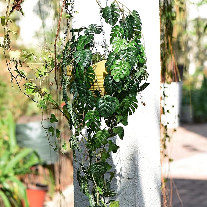 FiveSeasonStuff Monstera Plant Garlands, Artificial Leaf Bendable Vines - Image 5
