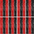 8 Pack Halloween Party Supplies, 3.28 FT x 7.05 FT Red and Black Foil Streamer by ZATAYE