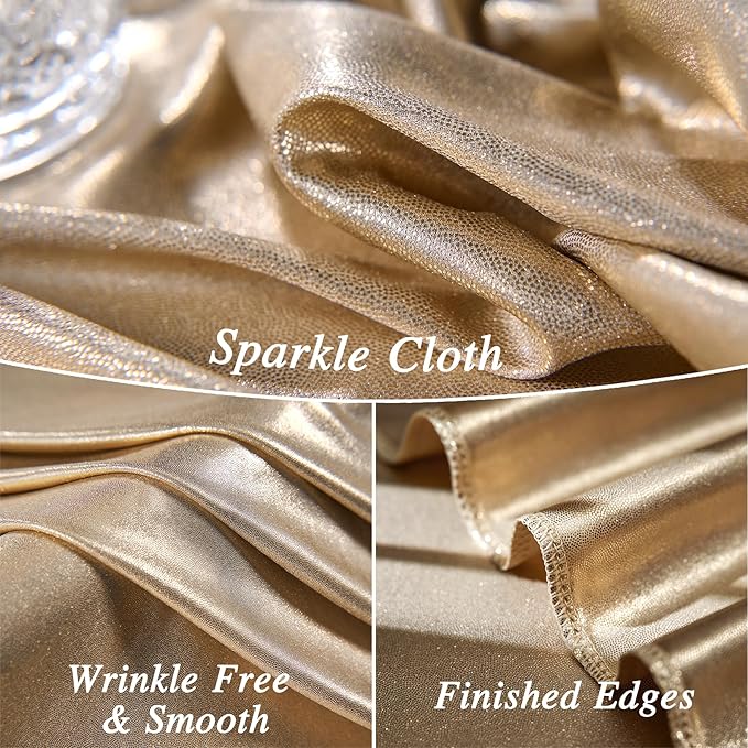 10x10 ft Champagne Sequin Backdrop Curtain Panels - Image 4