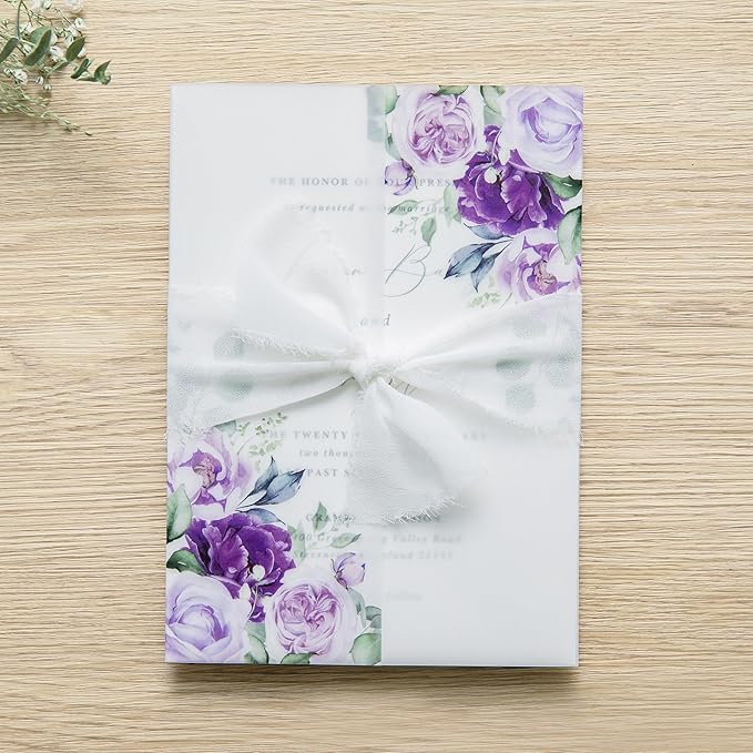 PONATIA 50 PCS Purple Vellum Jackets - Image 8