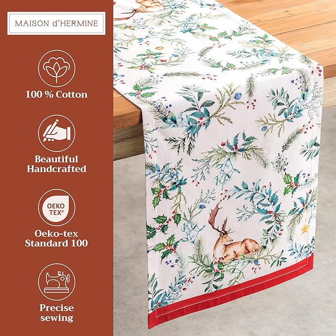 Maison d' Hermine Table Runner 100% Cotton Double Layer Table Runners 108 - Image 2