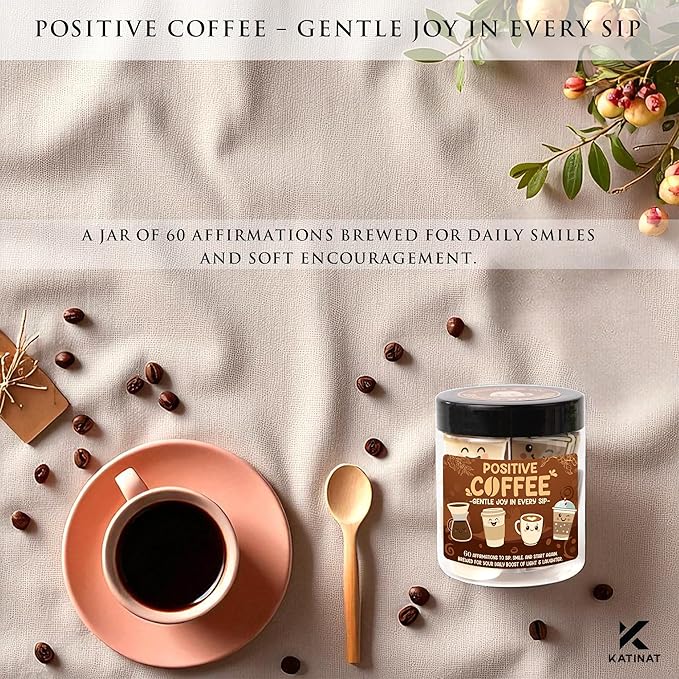 Positive Coffee Affirmation Jar – 60pcs Cute Emotional Support Coffee – Coffee - Image 6