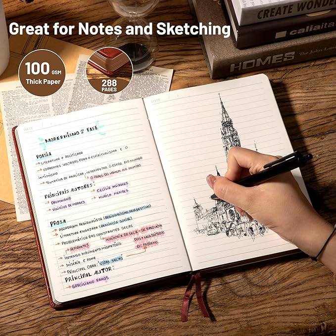 CAGIE Compass Leather Notebook Journal - Image 3