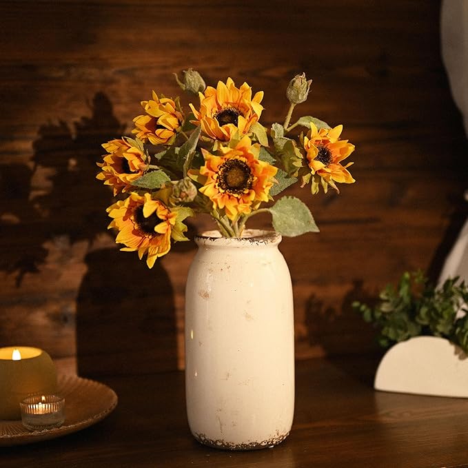 VICTOR & TERESA Rustic Large White Vase - Image 2