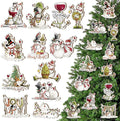 Suzile 36 Pcs Christmas Wooden Ornaments Cute Snowman Christmas Decoration by Suzile