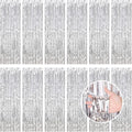 Silver Fringe Curtain Party Streamers, 12 Pack 3.3ft x 8.2ft Foil Curtain by LITLANDSTAR