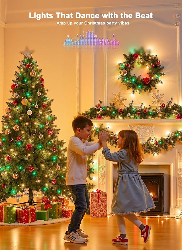 Minetom LED Color Changing Smart RGB Christmas Tree Lights, 66ft 200LED String - Image 8
