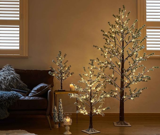 LITBLOOM Lighted Christmas Pine Tree 60 Fairy Lights Battery Operated or USB - Image 4