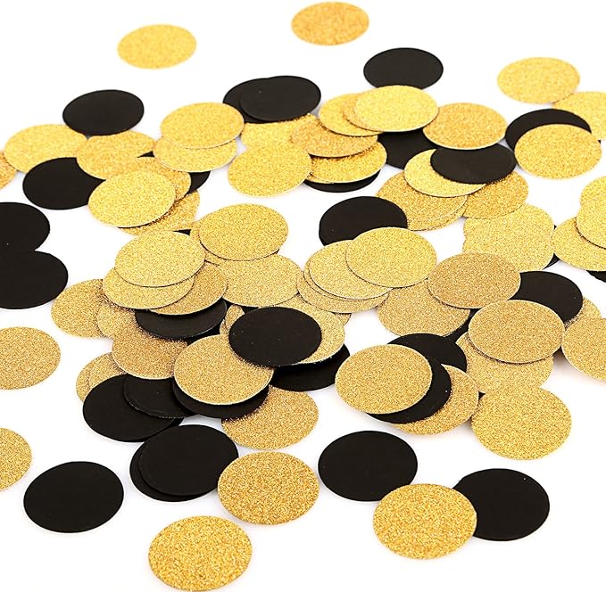 MOWO Glitter Confetti Circles Wedding Party Decor and Table Decor 1.2’’ in by MOWO