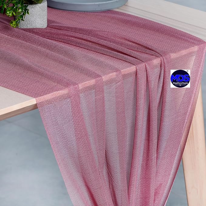 MDS 2 Pack 14ft Chiffon Table Runner 29 x 170 Inches Sheer Wedding Runner - Image 4