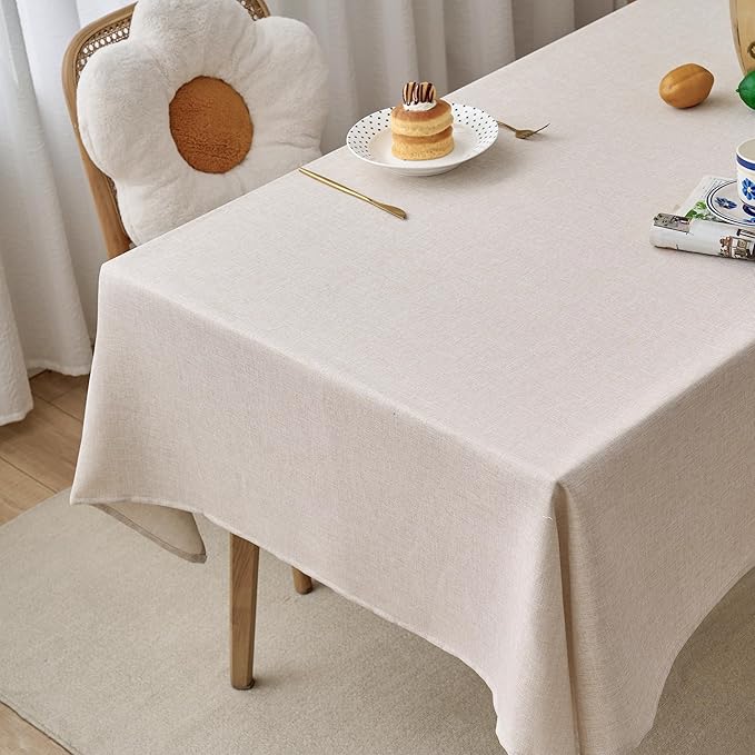 NLMUVW Rectangle Linen Tablecloth 84 Inch, Farmhouse Table Cloth Textured - Image 2