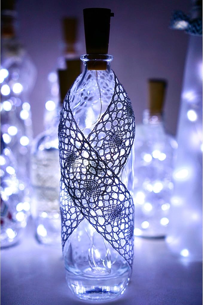 8 Pack 20 LED Wine Bottle Cork Lights, Fairy Mini String Lights Copper Wire - Image 6