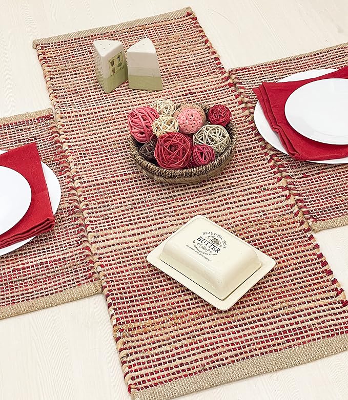 Chardin home Natural Jute Table Runner 13x36 Inch – Vintage Boho Rustic Table by ChardinHome