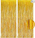 Gold Fringe Curtain Tinsel Backdrop by GREATRIL