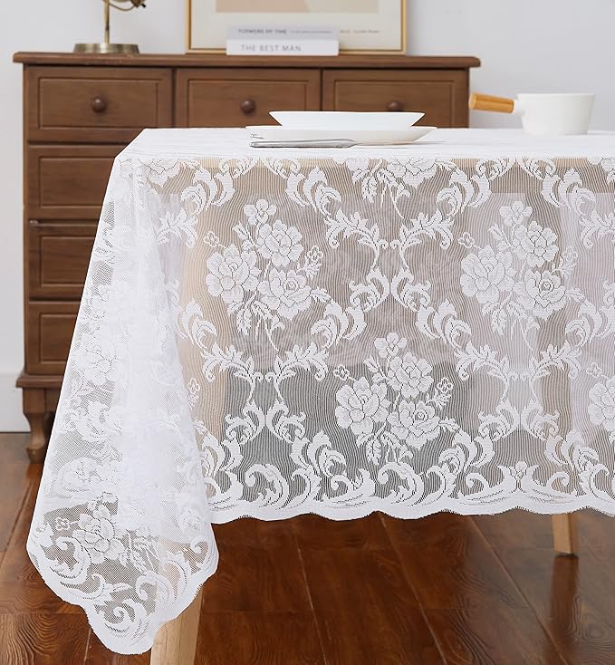 LinenZone Square White Tablecloth - Image 2