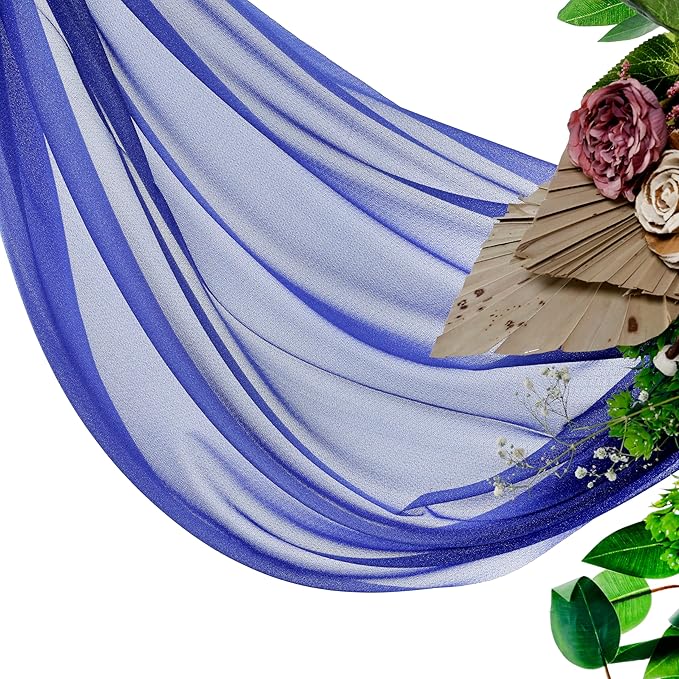 VDS Pack of 2 Panel Wedding Arch Draping Fabric Sheer Chiffon Fabric Drapery - Image 4