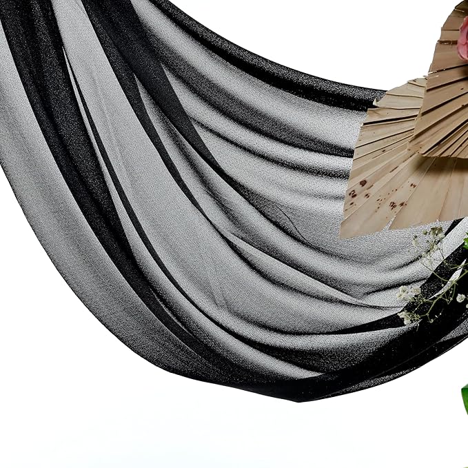 VDS Pack of 2 Panel Wedding Arch Draping Fabric Sheer Chiffon Fabric Drapery - Image 5