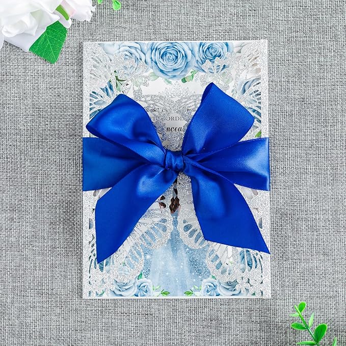 20 PCS 5.12x7.2 Butterfly Personalized Quinceanera Invitation, Customized XV - Image 9