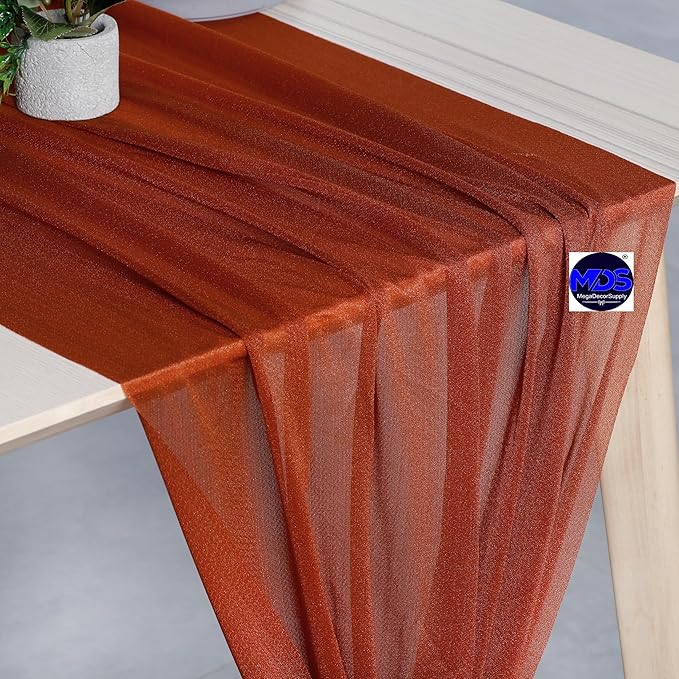 MDS 2 Pack 14ft Chiffon Table Runner 29 x 170 Inches Sheer Wedding Runner - Image 4