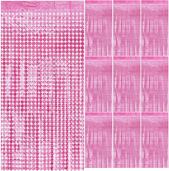 Pink Tinsel Curtain Party Backdrop by AMONE