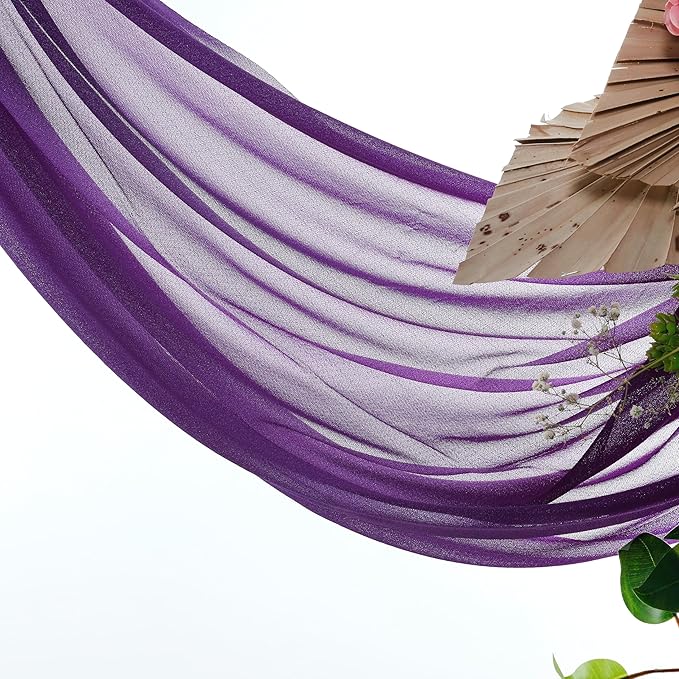 VDS Pack of 1 Panel Wedding Arch Draping Fabric Sheer Chiffon Fabric Drapery - Image 4