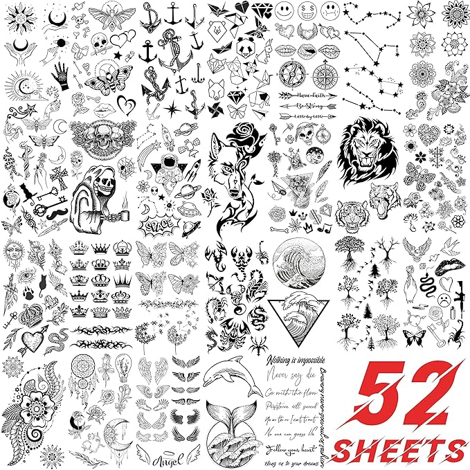 52 Sheets Tiny Small Temporary Tattoos - Image 5