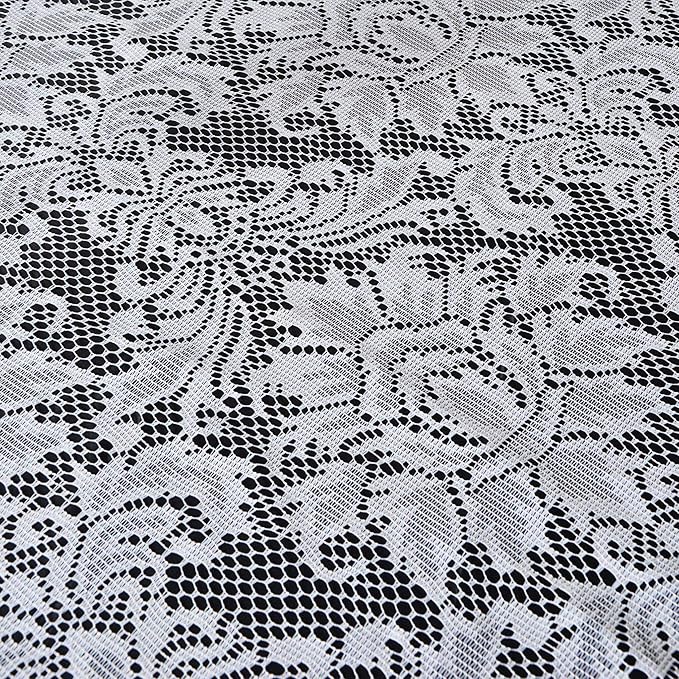 Efavormart 72" x 72" Jolly Good Lace Table Square Tablecloth Overlay-White - Image 4