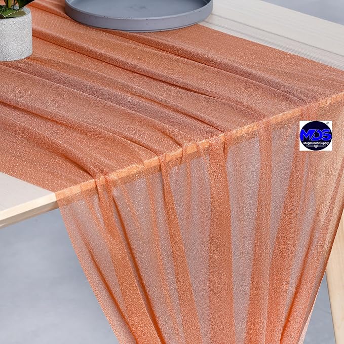 MDS 2 Pack 10ft Chiffon Table Runner 29 x 120 Inches Sheer Wedding Runner - Image 4