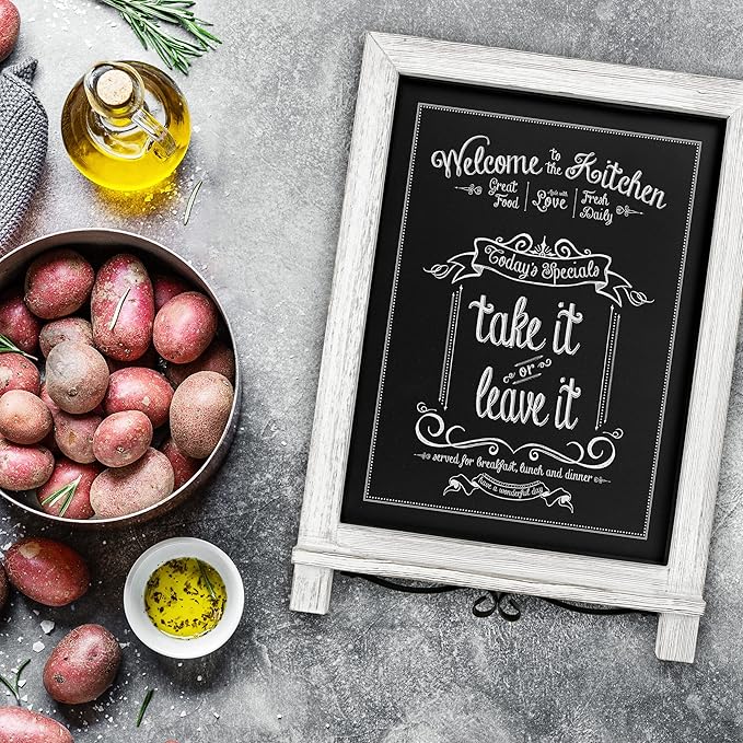 HBCY Creations Rustic Blue & White Tabletop Chalkboard - Image 8