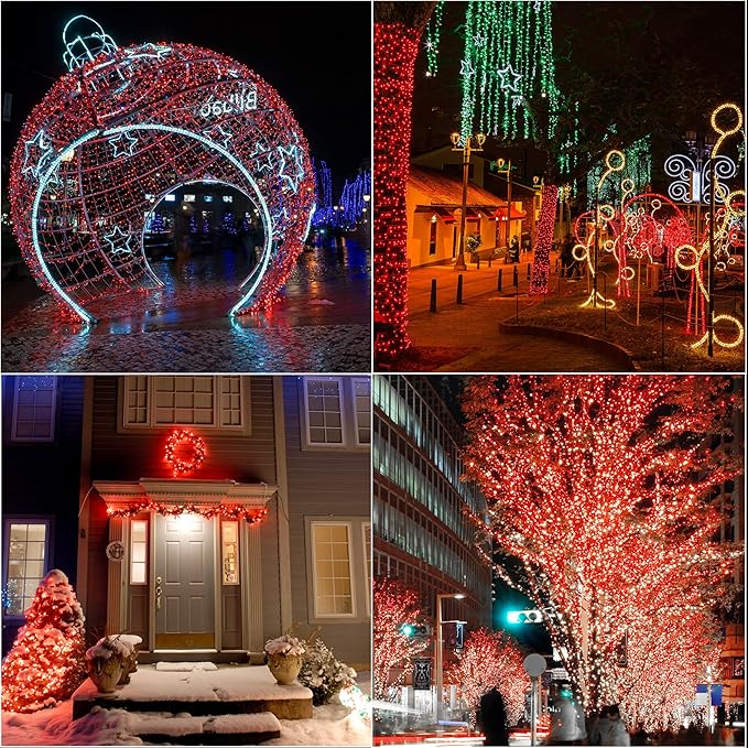 LAMPHOME 33ft Christmas Decorative Mini Lights, 100 LED Transparent Wire Fairy - Image 5
