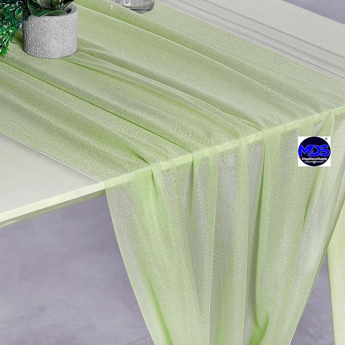MDS 2 Pack 10ft Chiffon Table Runner 29 x 120 Inches Sheer Wedding Runner - Image 4