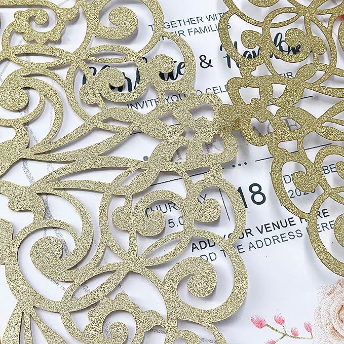 50Pcs Laser Cut Wedding Invitation - Image 6