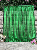 Green Sequin Backdrop Curtains 1 Panel 10FTx10FT Glitter Green Photo Backdrop by WISPET