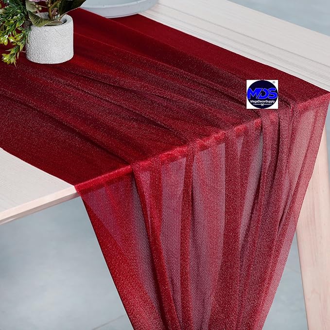 MDS 2 Pack 14ft Chiffon Table Runner 29 x 170 Inches Sheer Wedding Runner - Image 3