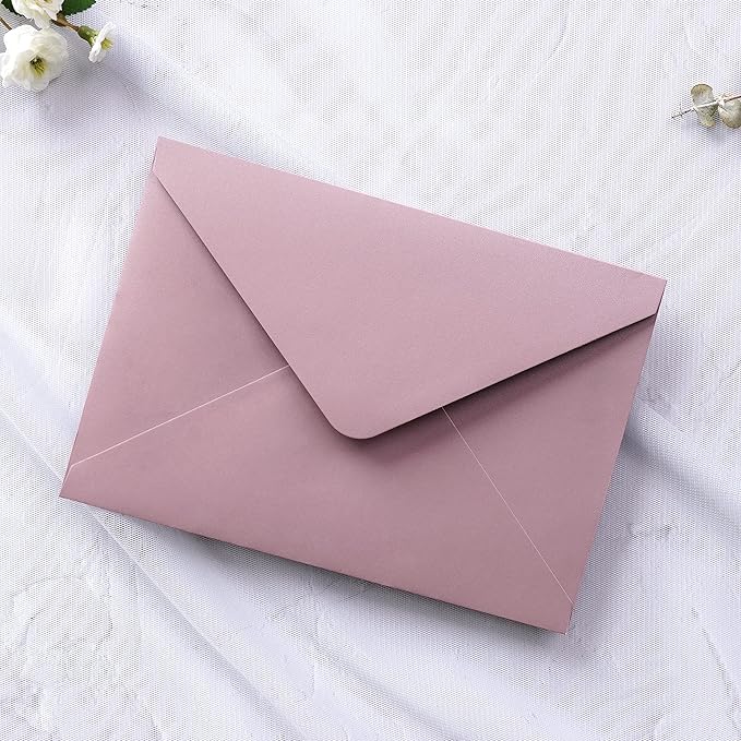 PONATIA 50 PCS/Pack A7 Envelopes, 5.25 x 7.48'' Matte Dusty Rose Envelope - Image 4
