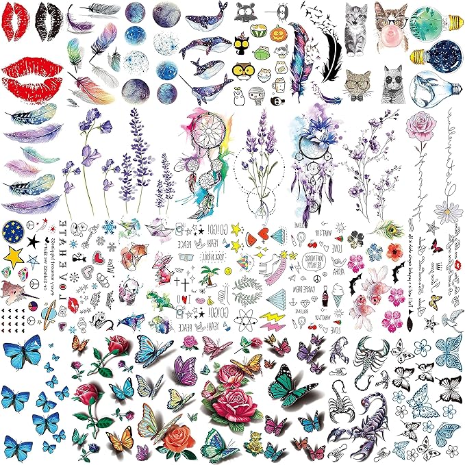66 Sheets 430+ PCS Cute Temporary Tattoos - Image 4
