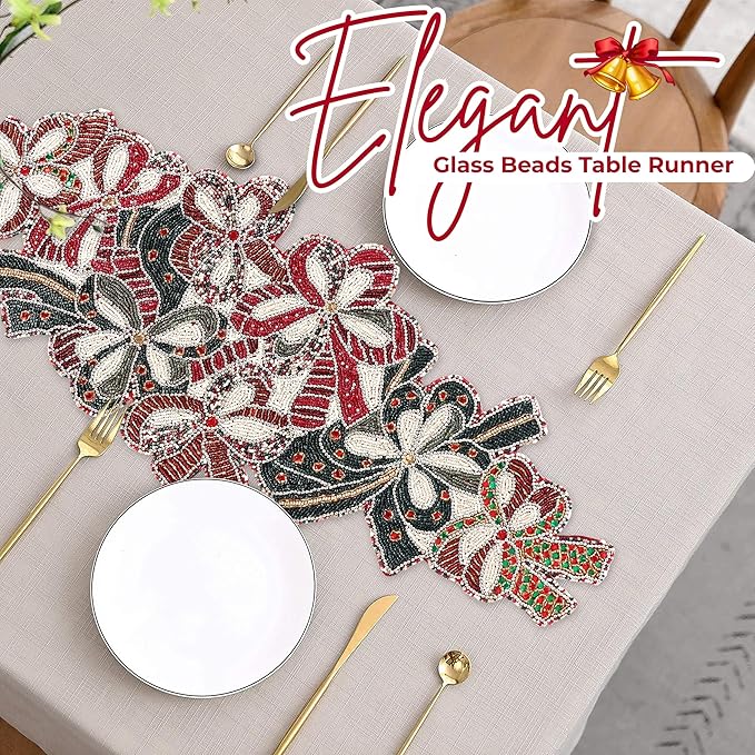 Elegant Glass Beads Table Runner 13x36 - Image 2