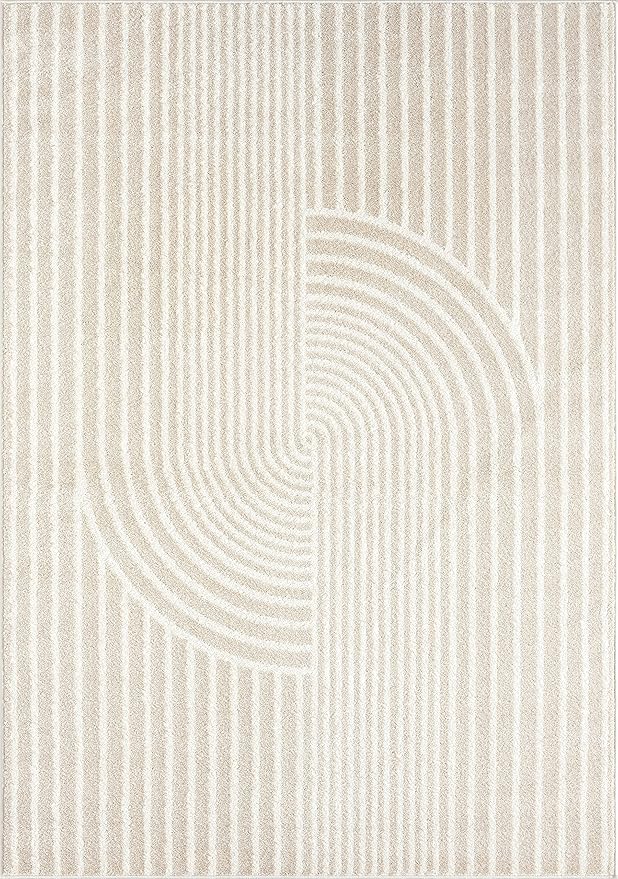 Abani Area Rug for Living Room -Nuevo 9' x 12' Beige Arch Pattern Area Rug - Image 3