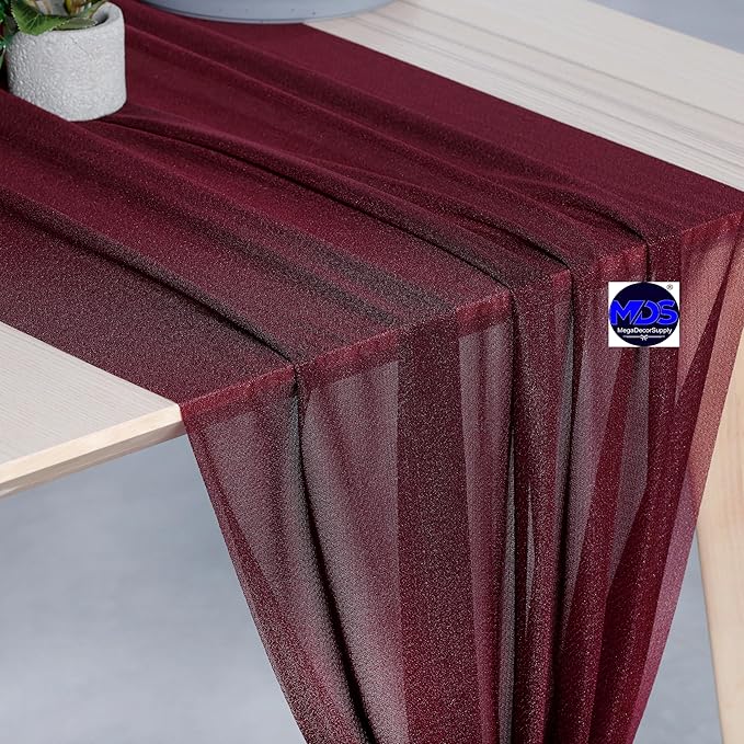 MDS 2 Pack 14ft Chiffon Table Runner 29 x 170 Inches Sheer Wedding Runner - Image 4