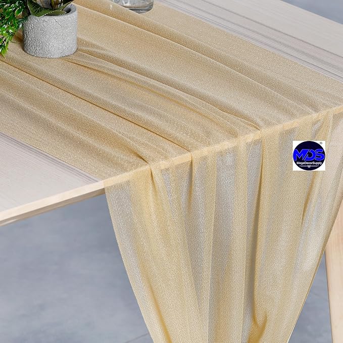 MDS 2 Pack 10ft Chiffon Table Runner 29 x 120 Inches Sheer Wedding Runner - Image 4
