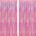 2 Pack Glitter Pink Backdrop, 3.28 FT x 7.05 FT Birthday Party Decorations by ZATAYE