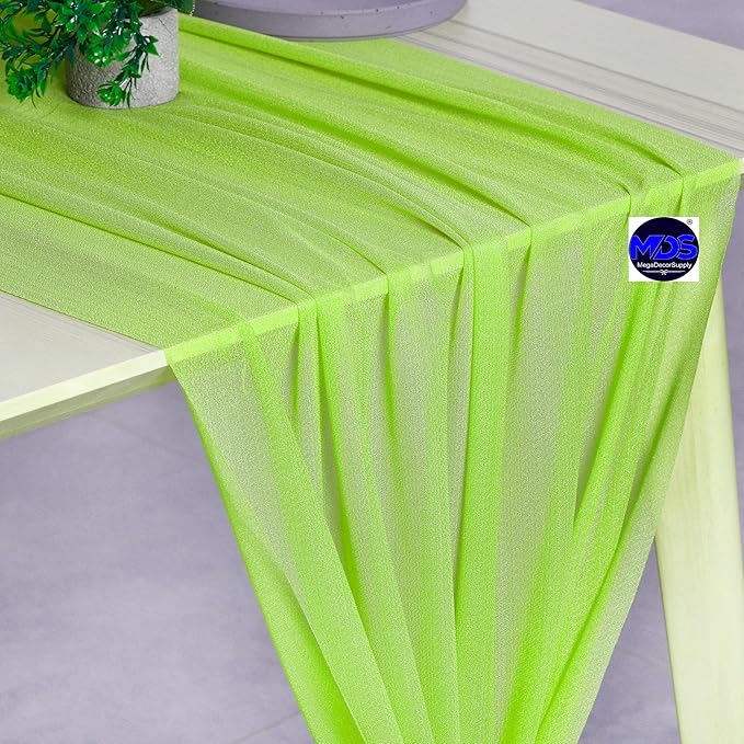 MDS 2 Pack 10ft Chiffon Table Runner 29 x 120 Inches Sheer Wedding Runner - Image 4