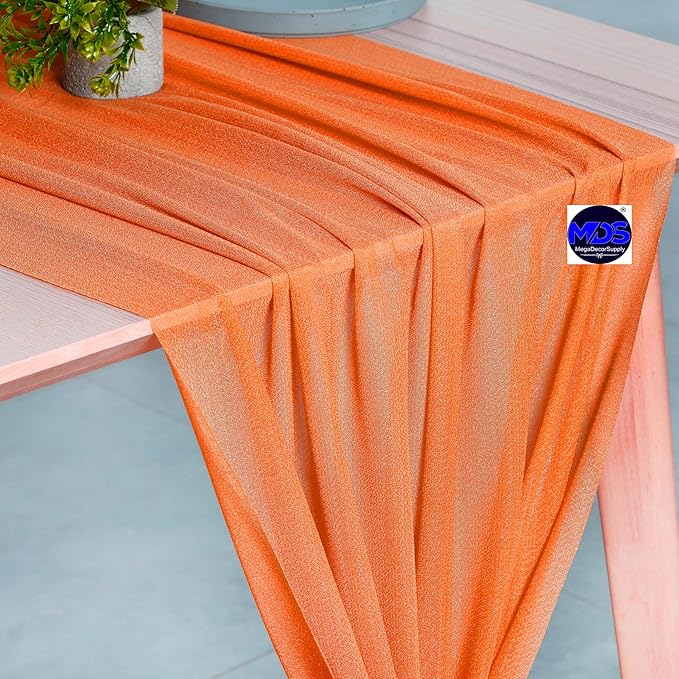 MDS 2 Pack 10ft Chiffon Table Runner 29 x 120 Inches Sheer Wedding Runner - Image 6