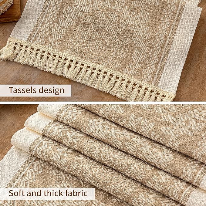 Table Runner 48 Inches Long, Waterproof Boho Table Runner - Image 3