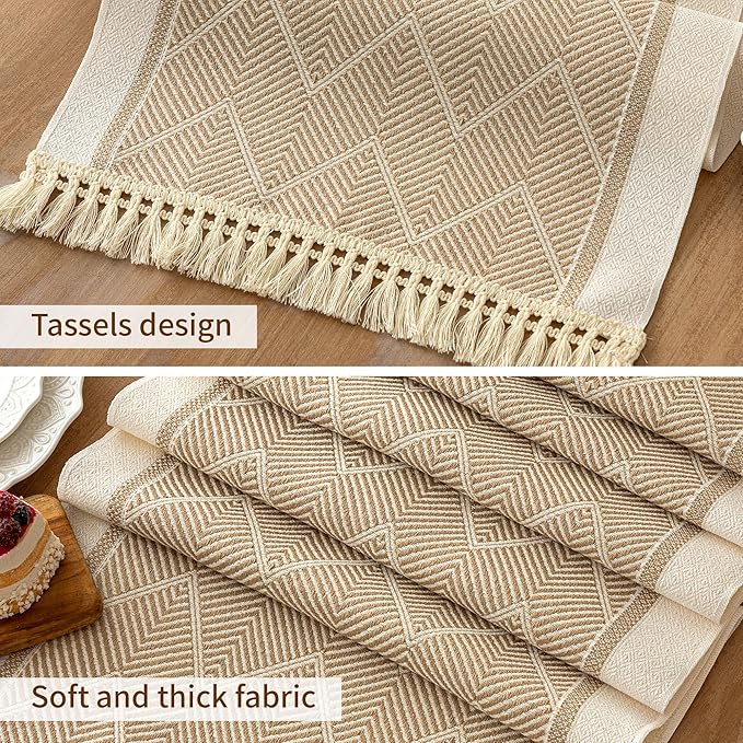 Table Runner 48 Inches Long, Waterproof Boho Table Runner - Image 3