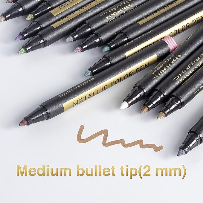 JR.WHITE Metallic Paint Markers, 10 Colors - Image 3