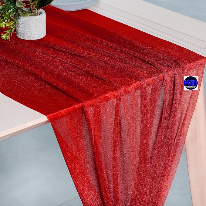 MDS 2 Pack 14ft Chiffon Table Runner 29 x 170 Inches Sheer Wedding Runner - Image 4